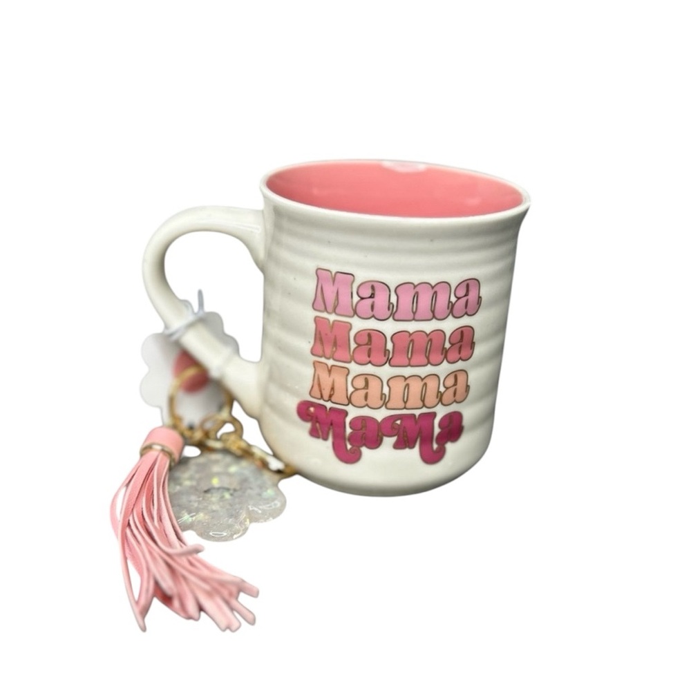 NWT🤩MAMA Ceramic MUG with key charm and tassel.